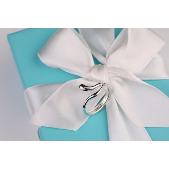 Tiffany & Co. Elsa Peretti Open Teardrop Snake Ring in Sterling Silver Size 6 - Picture 8 of 11